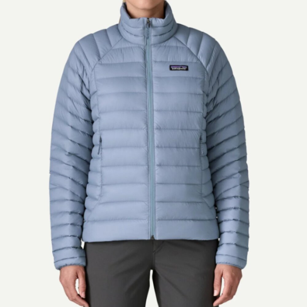 down sweater jacket women  color barnacle blue